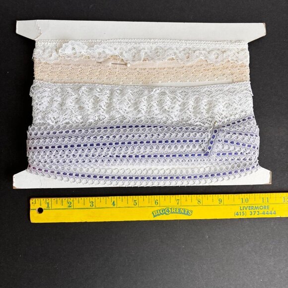 Vintage Lace Lot of 4 Blue White - Picture 2 of 5
